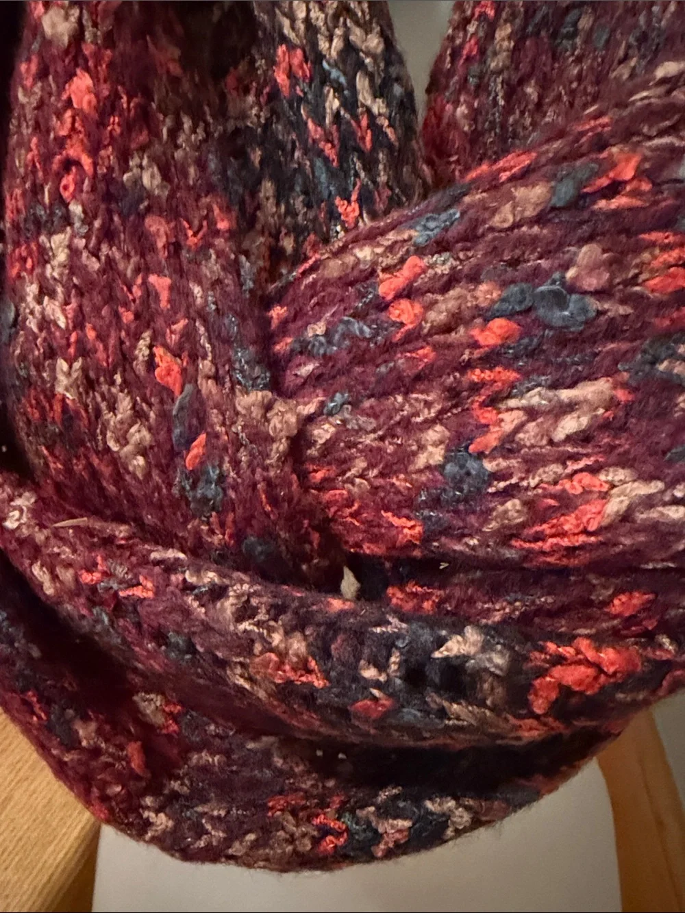 Coldwater Creek Chunky Marled Infinity Scarf | Multicolor Knit Loop Scarf